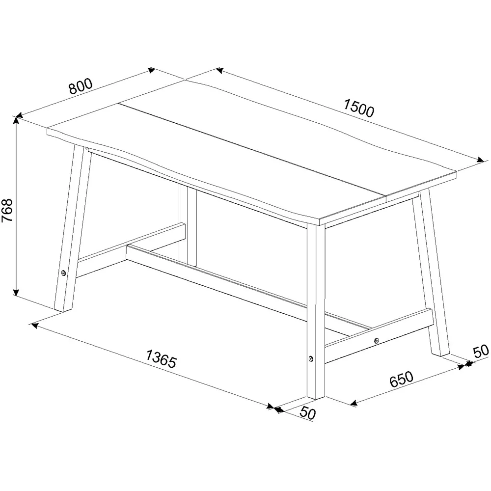 Corona 4-Seater Large Dining Table - Grey