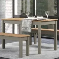 Corona 4-Seater Rectangular Dining Table - Grey