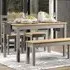 Corona 6-Seater Rectangular Dining Table - Grey