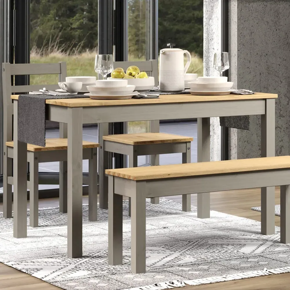 Corona 6-Seater Rectangular Dining Table - Grey