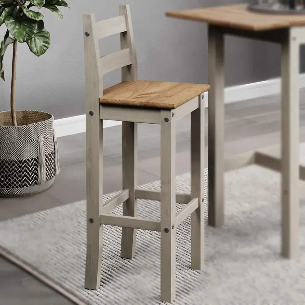 Corona High Bar Chair Set of 2 - Grey