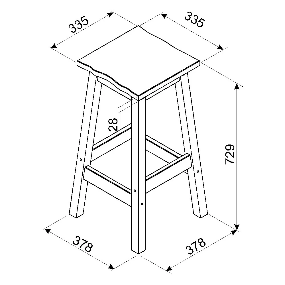 Corona High Breakfast Stool Set of 2 - Grey