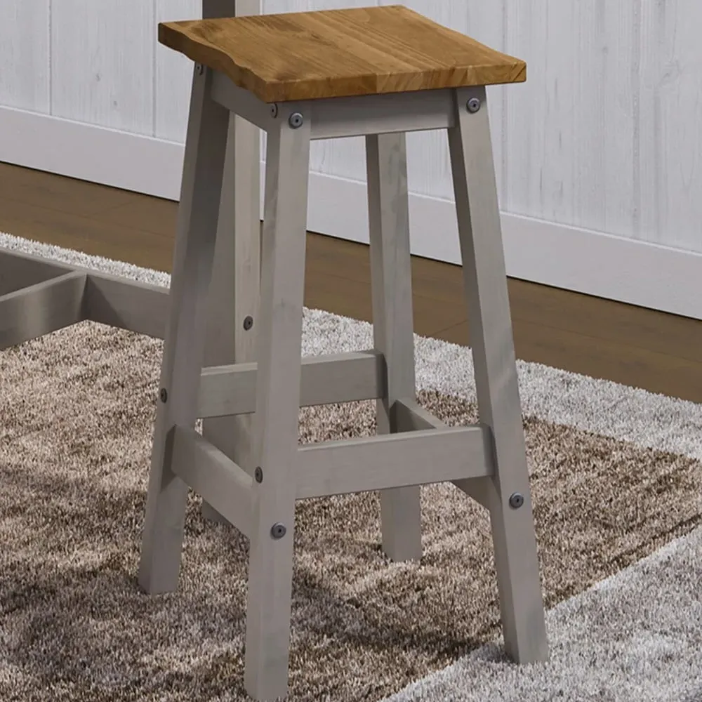 Corona High Breakfast Stool Set of 2 - Grey