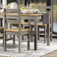 Corona Linea Set of 2 Ladder Back Dining Chairs - Grey, Pine