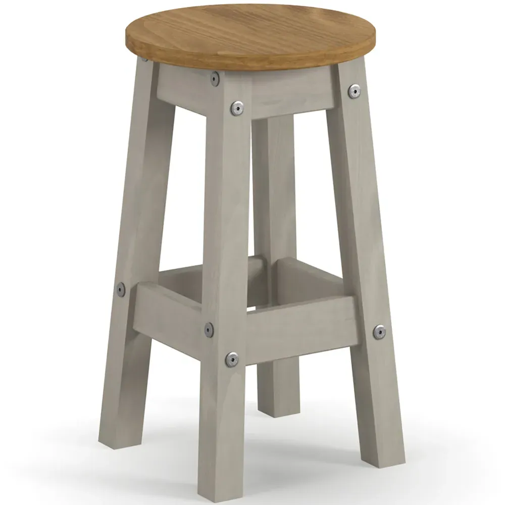 Corona Low Breakfast Stool Set of 2 - Grey