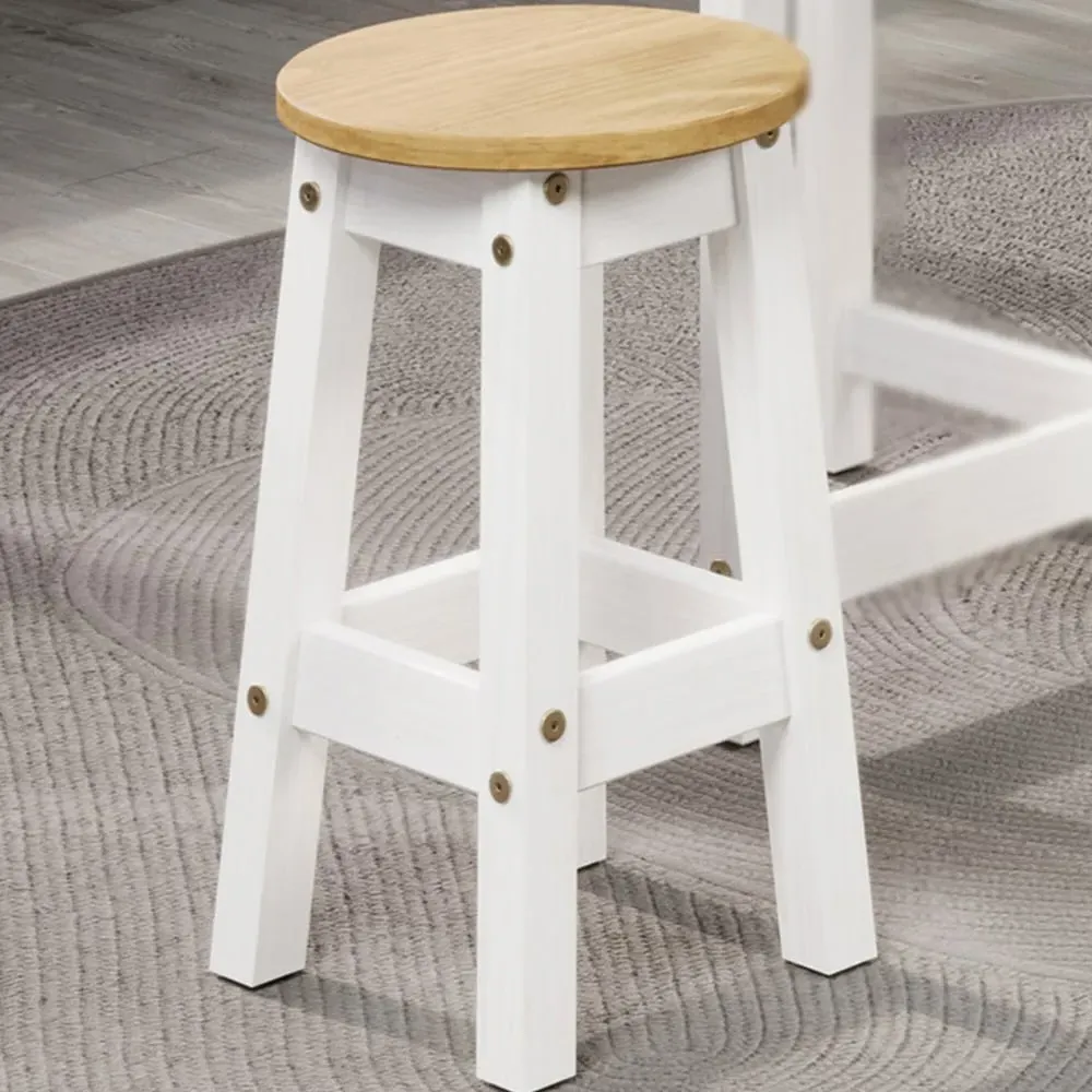 Corona Low Breakfast Stool Set of 2 - White