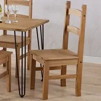 Corona Set of 2 Dining Chairs - Brown, Pine