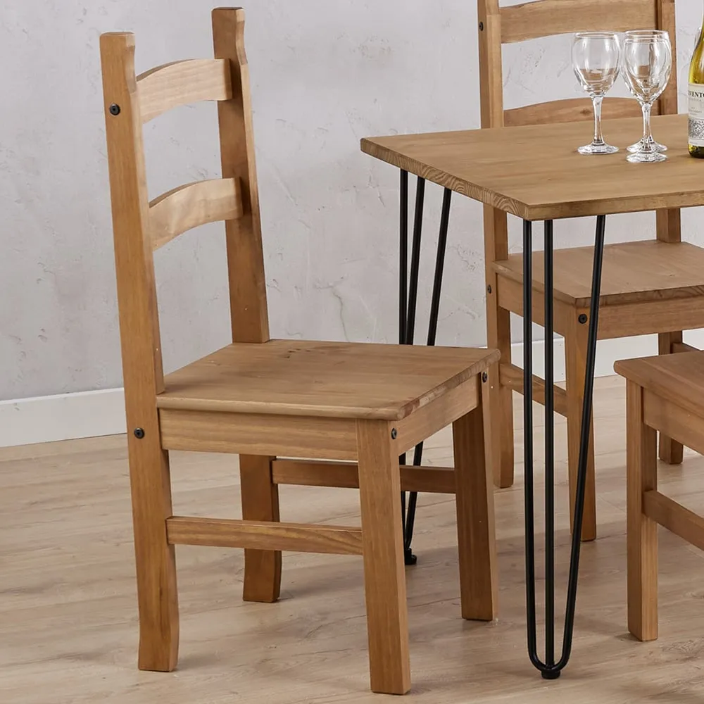 Corona Set of 2 Dining Chairs - Brown, Pine image