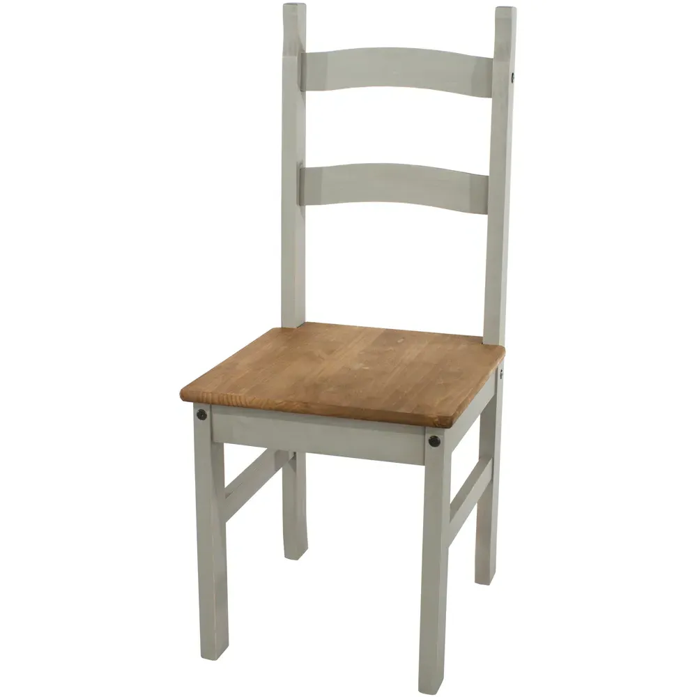 Corona Set of 2 Dining Chairs - Grey, Pine