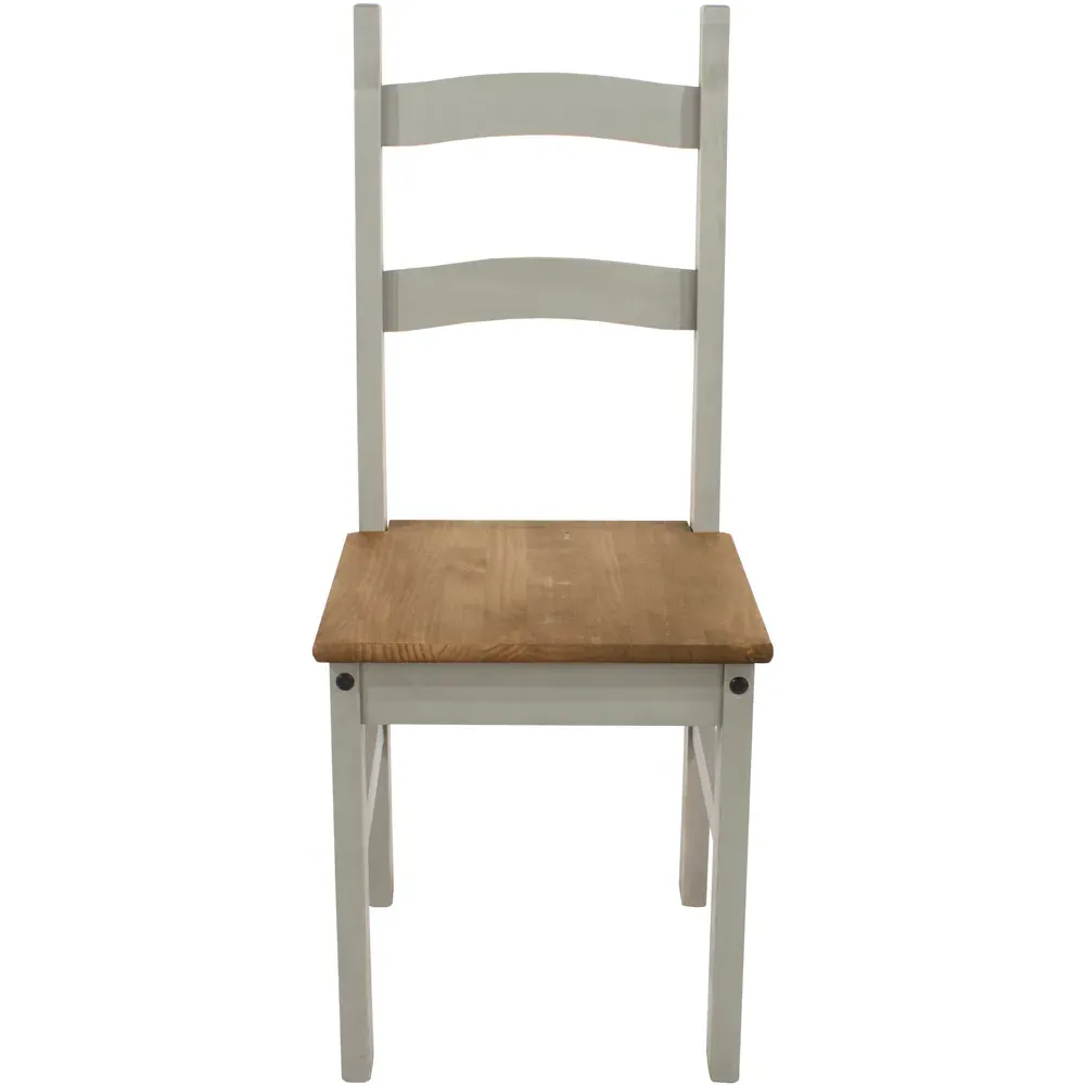 Corona Set of 2 Dining Chairs - Grey, Pine
