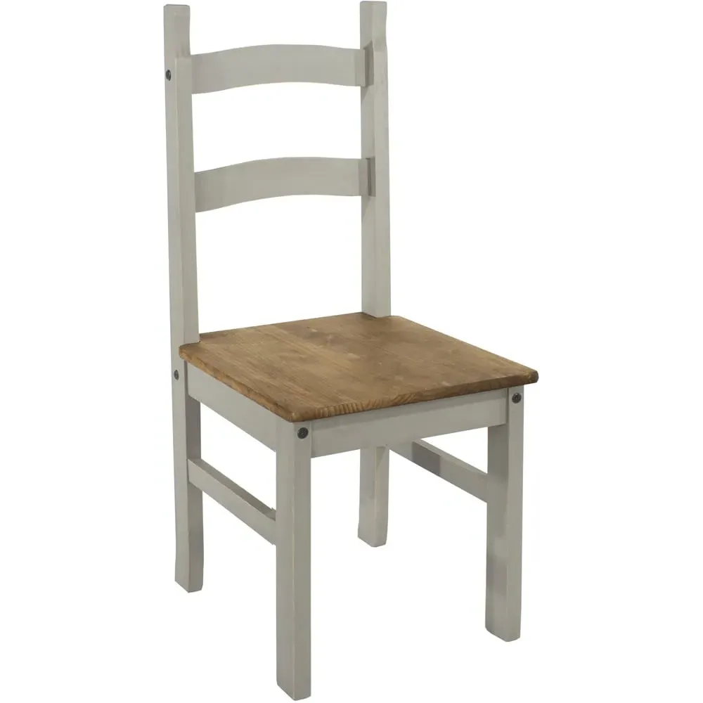 Corona Set of 2 Dining Chairs - Grey, Pine