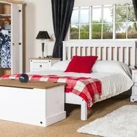 Corona Single Bed Frame - White, Pine