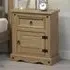 Corona Single Door Bedside Table with Drawer - Brown, Pine