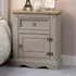 Corona Single Door Bedside Table with Drawer - Grey