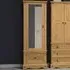 Corona Single Door Mirrored Wardrobe with Drawer - Brown, Pine