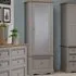 Corona Single Door Mirrored Wardrobe with Drawer - Grey