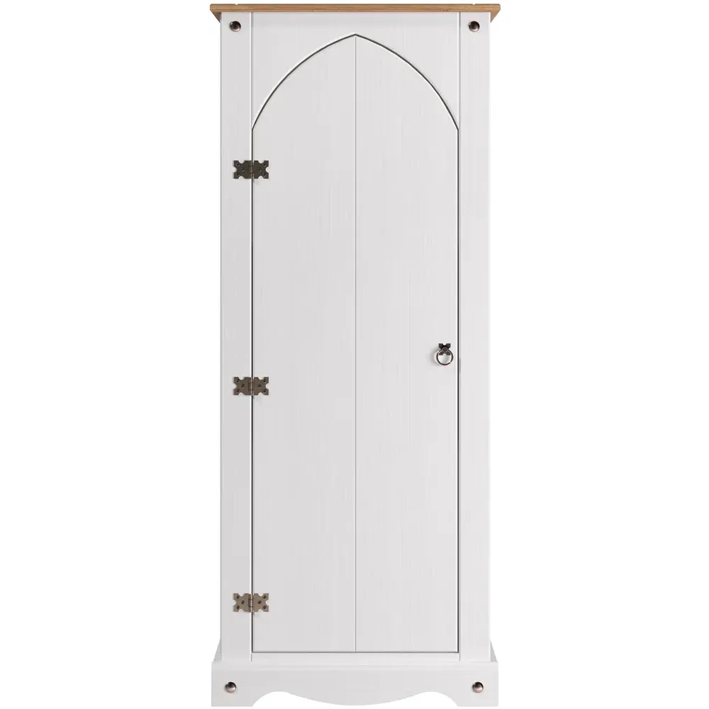 Corona Single Door Vestry Cupboard - White, Pine