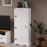 Corona Single Door Vestry Cupboard - White, Pine