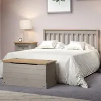Corona Single Slatted Low End Bed Frame - Grey, Pine