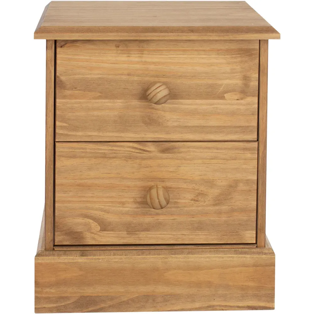 Cotswold 2 Drawer Bedside Table - Brown, Pine