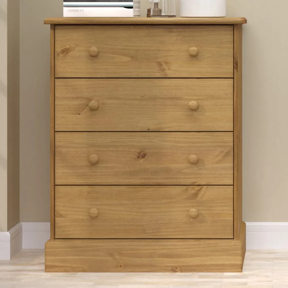 Cotswold 4 Drawer Chest of Drawers - Wood image