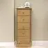 Cotswold 5 Drawer Narrow Chest of Drawers - Brown, Pine