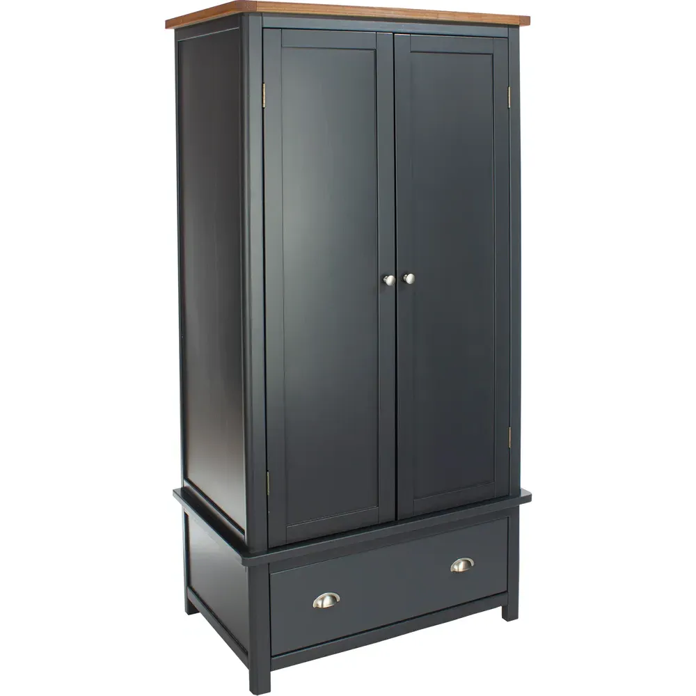 Dunkeld 2 Door Single Drawer Wardrobe - Blue
