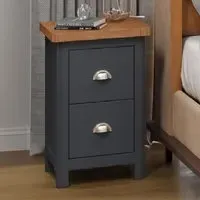 Dunkeld Petite 2 Drawer Bedside Table - Midnight Blue
