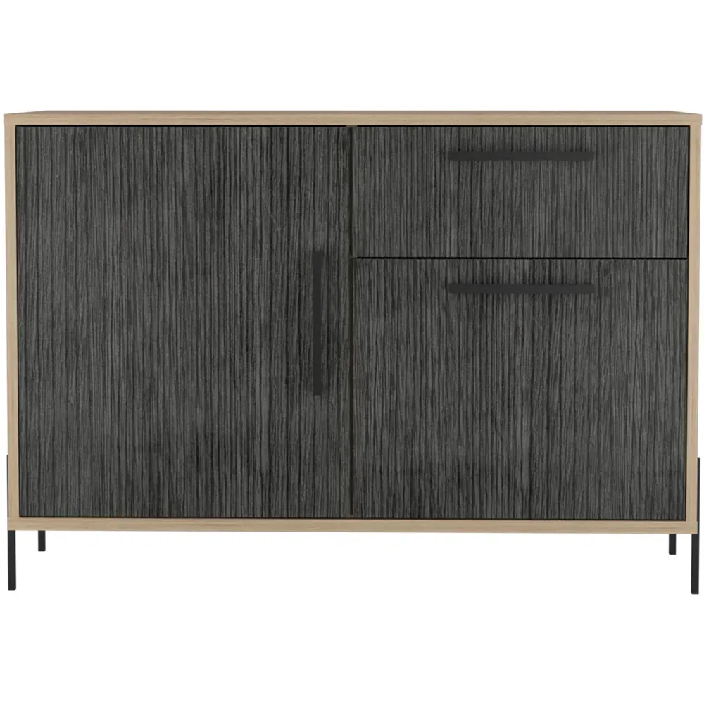 Harvard 2 Door Single Drawer Small Sideboard - Grey Oak