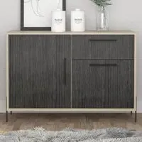 Harvard 2 Door Single Drawer Small Sideboard - Grey Oak