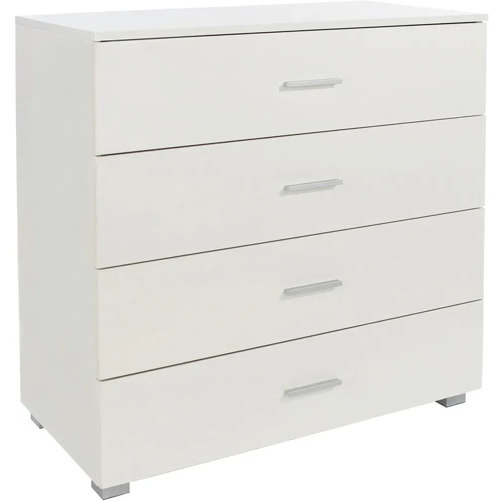 Lido 4 Drawer Chest of Drawers - White