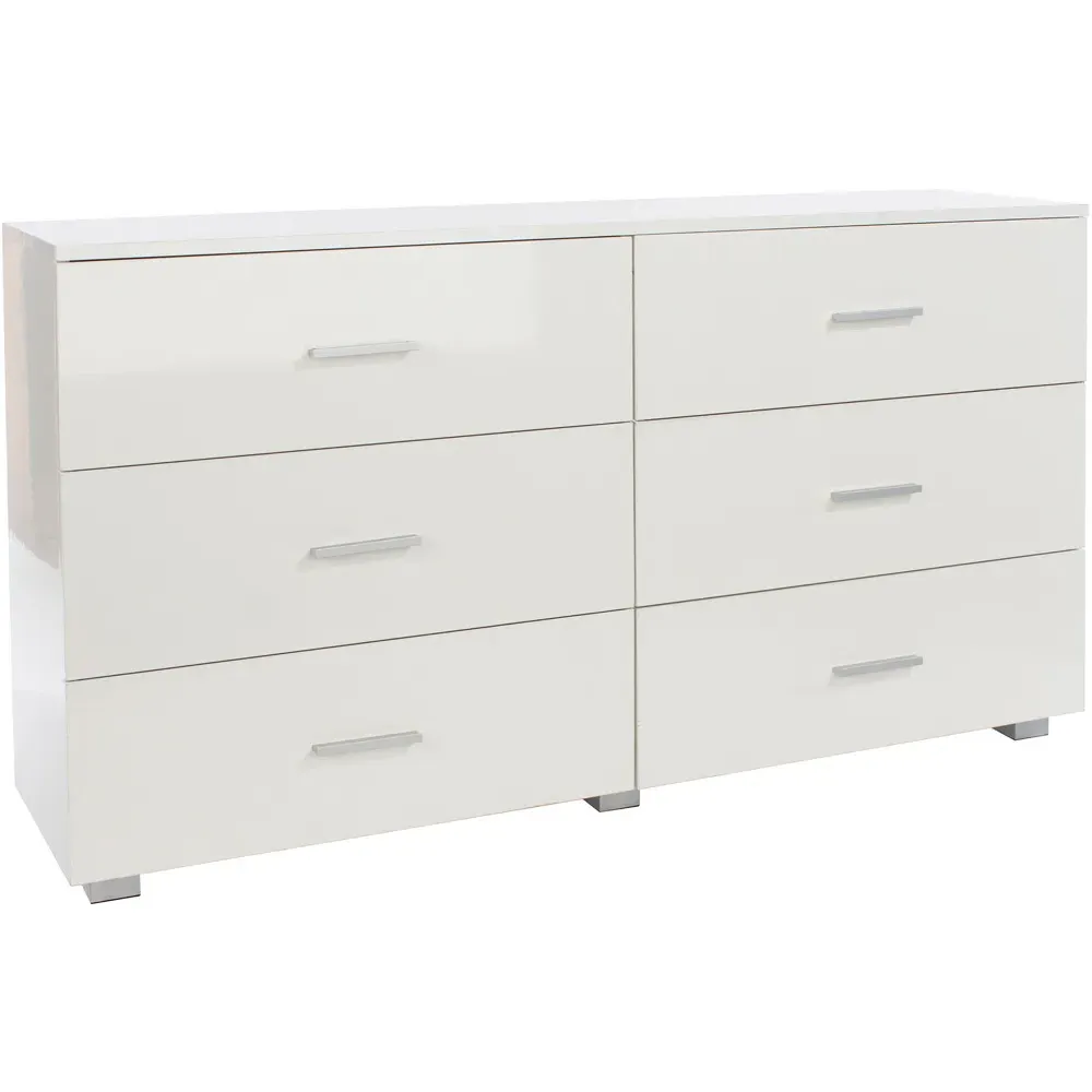 Lido 6 Drawer Chest of Drawers - White