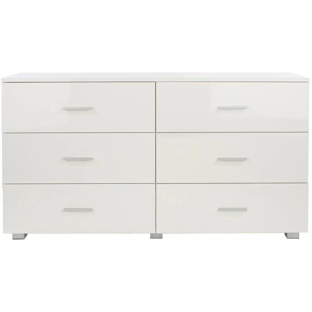 Lido 6 Drawer Chest of Drawers - White