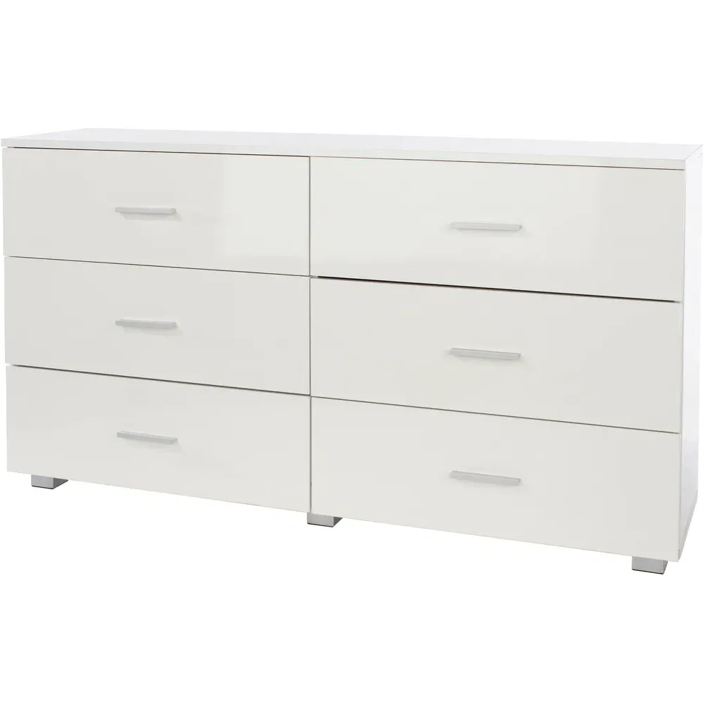 Lido 6 Drawer Chest of Drawers - White