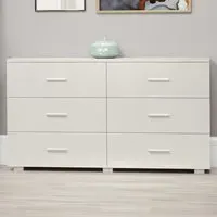 Lido 6 Drawer Chest of Drawers - White