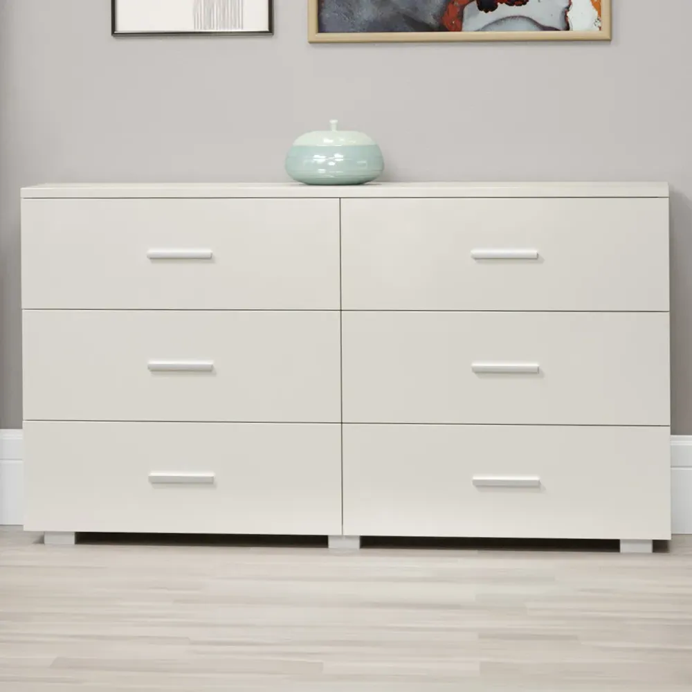 Lido 6 Drawer Chest of Drawers - White