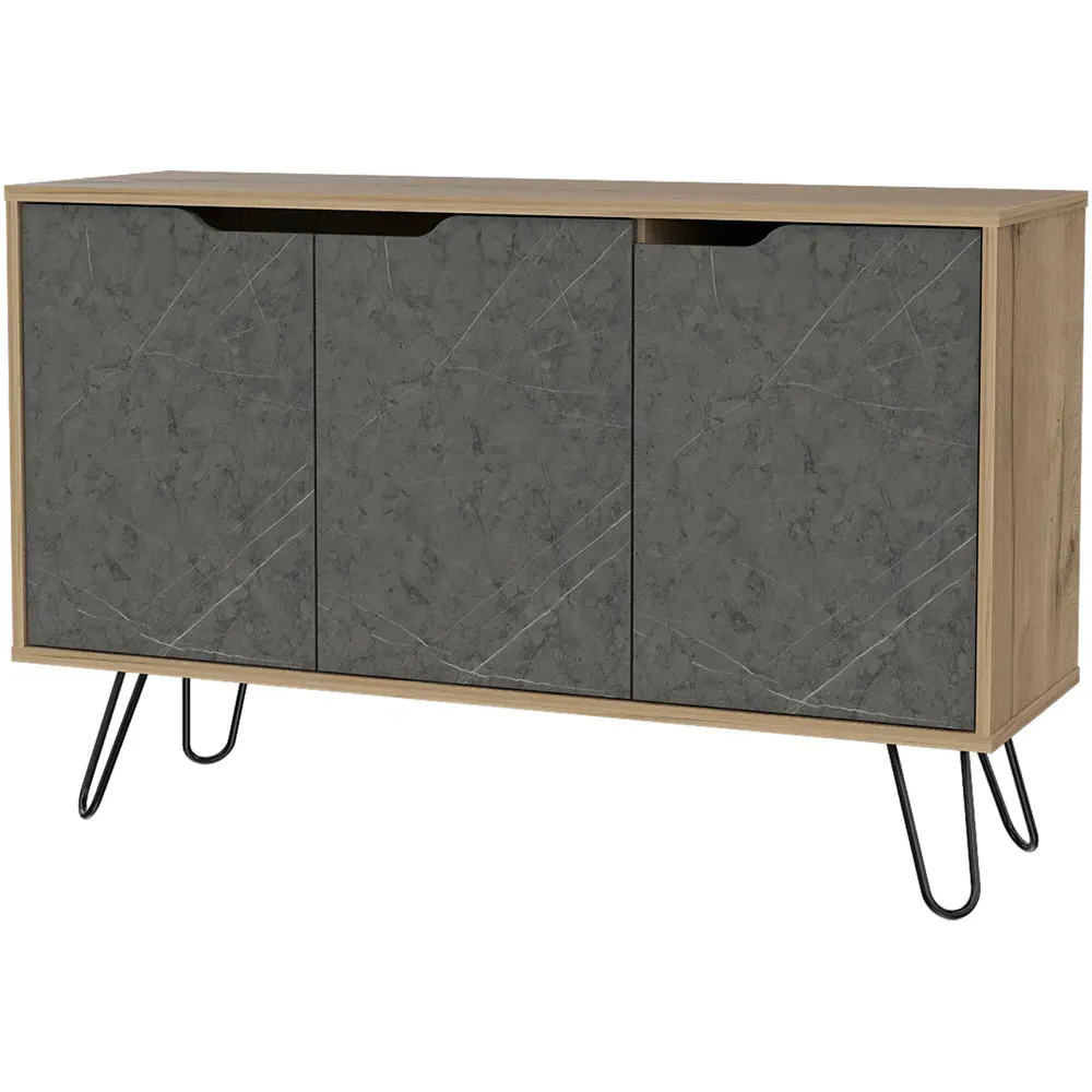 Manhattan 3-Door Medium Sideboard - Grey, Pine