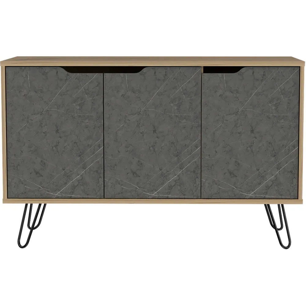 Manhattan 3-Door Medium Sideboard - Grey, Pine