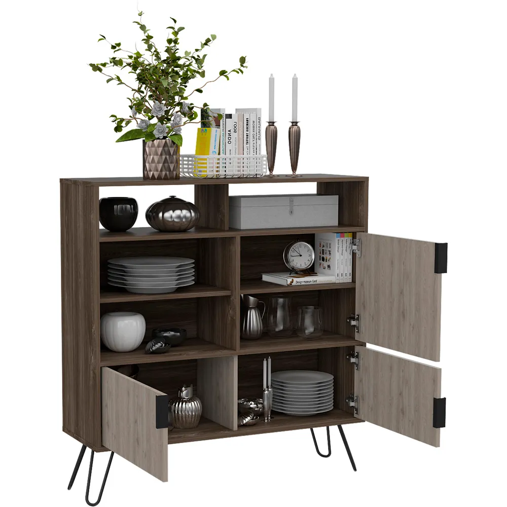 Nevada 3 Door High Sideboard - Brown, Oak