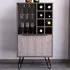 Nevada 3 Door Wine Cabinet with Mirror - Brown, Oak