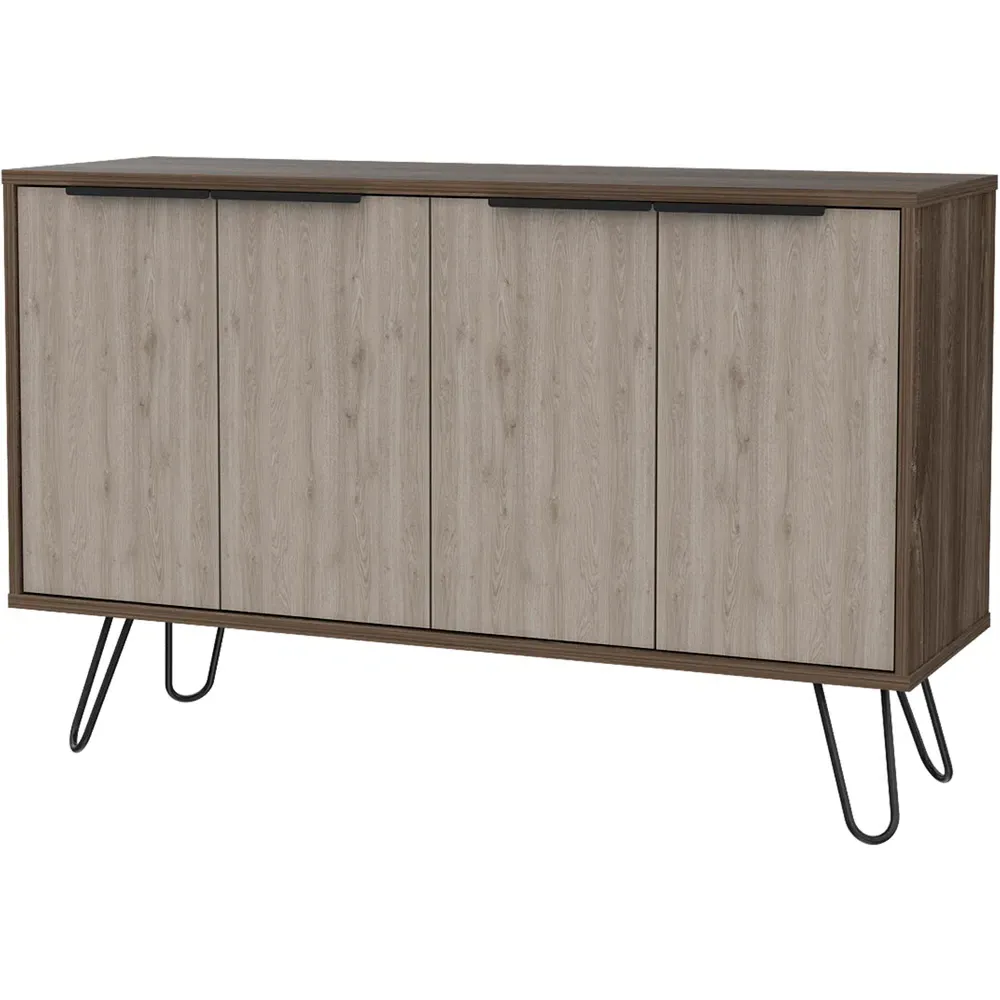 Nevada 4 Door Large Sideboard - Brown, Oak