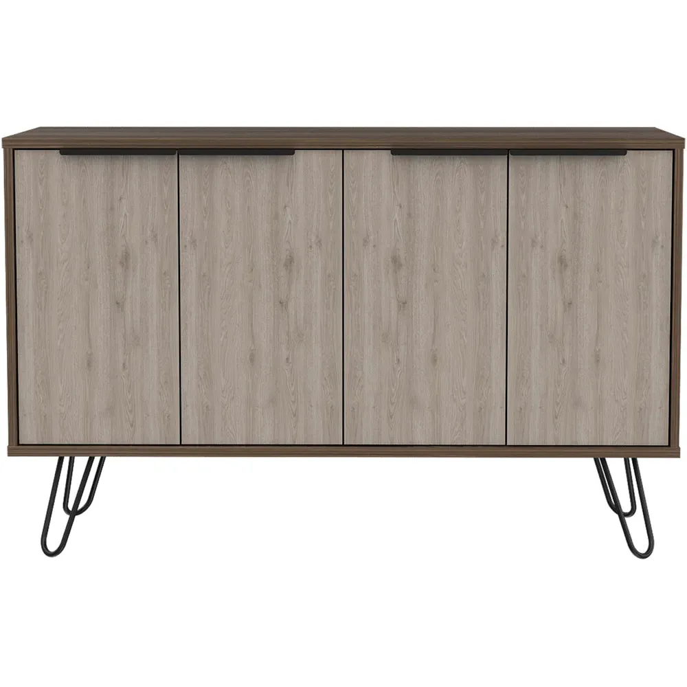 Nevada 4 Door Large Sideboard - Brown, Oak
