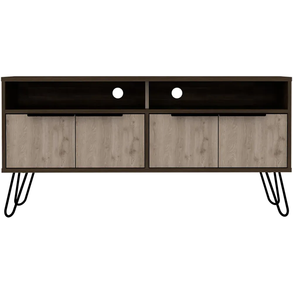 Nevada 4 Door TV Unit - Brown, Oak