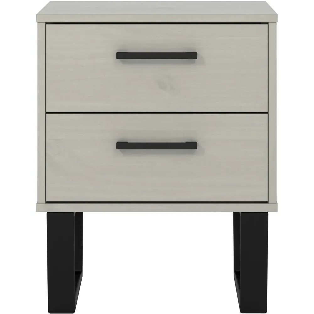 Texas 2 Drawer Bedside Cabinet - Grey, Pine