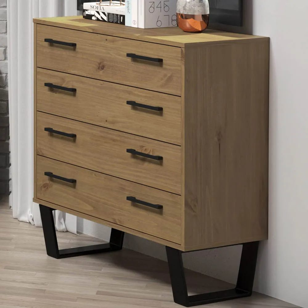 Texas 4 Drawer Chest of Drawers - Brown, Pine