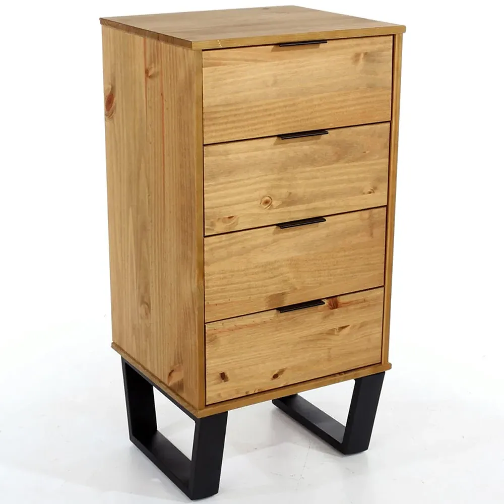 Texas 4 Drawer Narrow Chest of Drawers - Brown, Pine