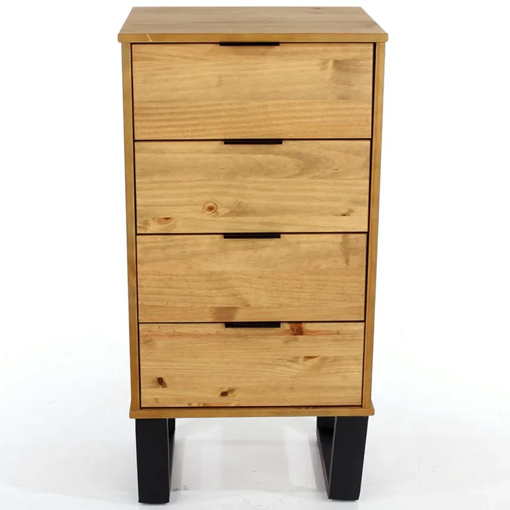 Texas 4 Drawer Narrow Chest of Drawers - Brown, Pine