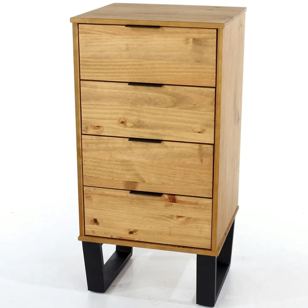 Texas 4 Drawer Narrow Chest of Drawers - Brown, Pine