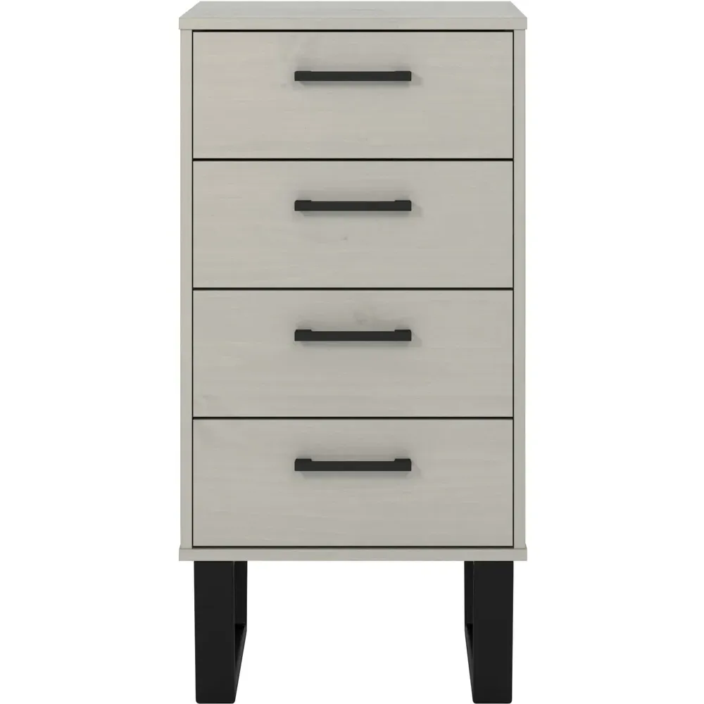 Texas 4 Drawer Narrow Chest of Drawers - Grey, Pine