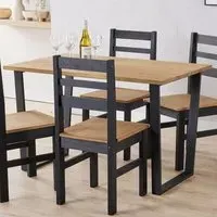 Texas 4-Seater Rectangular Dining Table - Brown, Pine